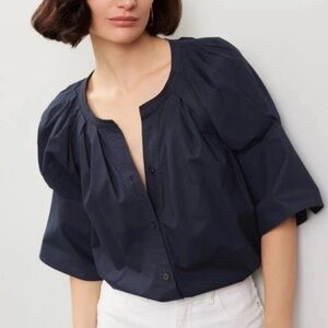 A.L.C. Chloe Blouse In Navy Blue Size 4